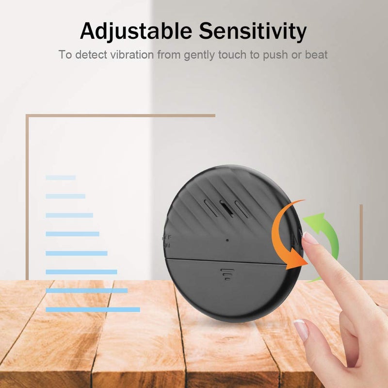 WSDCAM Ultra-Slim Glass Break Detector - 125dB Alarm, Vibration Sensor for Home Security - 4 Pack - Black - Image 3